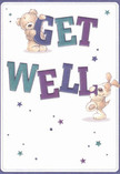 With its uplifting colour palette and friendly characters, this get well card radiates hope and kindness-a small work of art designed for the heart of Cheam. The scene features two adorable figures, a teddy bear and a pup, brought to life with intricate linework and soft, textured shading that feels nearly tangible. Together, they joyfully present oversized letters-brilliantly coloured in indigo and teal-that spell out 'Get Well,' their energy reflecting the caring culture of Cheam's close-knit community. Playful stars in shades of violet and blue scatter cheerfully across a creamy, sunlit background, contributing to the card's easygoing optimism. The gentle, inviting look of the animals' fur echoes the cozy comfort of a bouquet crafted locally at Cheam Flowers, making this card as emotionally healing as it is visually charming. Whether accompanying a floral delivery to Malden Road or resting on a bedside table, this card gently reminds its recipient that good wishes and comfort are never far away in Cheam.